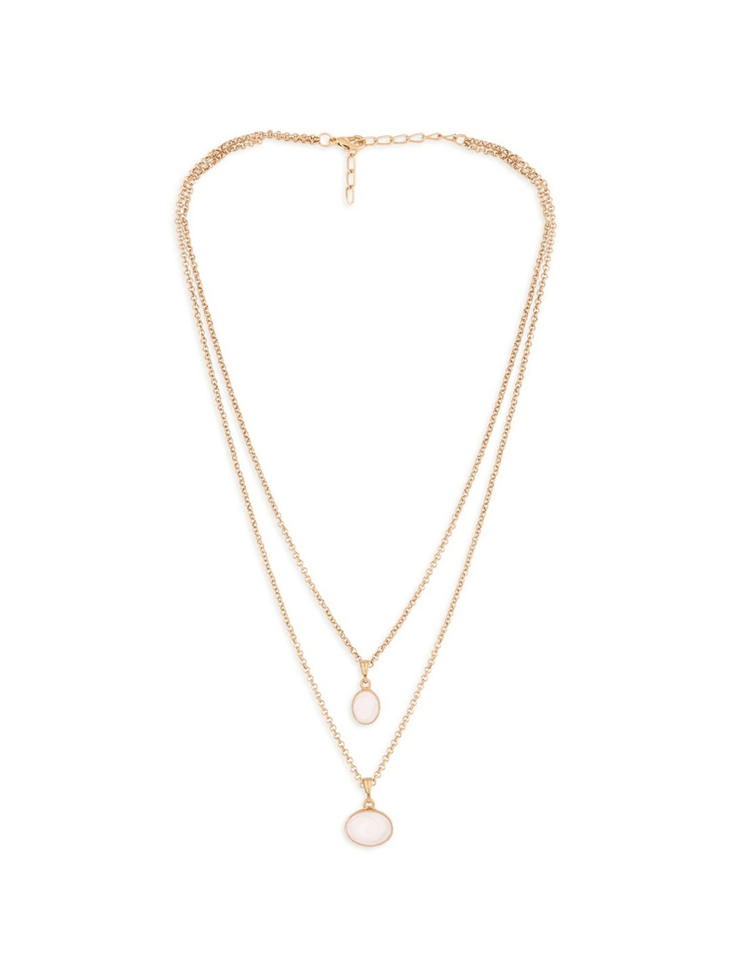 Zaveri Pearls White Enamel 2 Layers Contemporary Charm Drop Chain-ZPFK14556