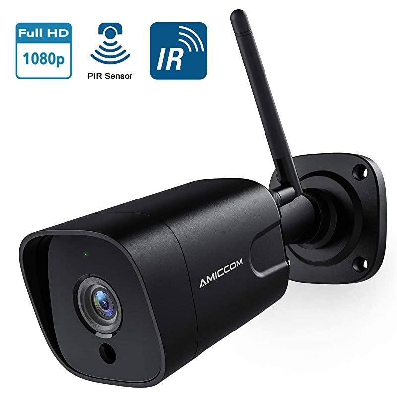 Security Camera 1080P WiFi Camera Wireless Surveillance Cameras PIR Smart Motion Detection IP Camera with IP66 Waterproof IR Night Vision Activity Alert Deterrent Alarm iOS Android