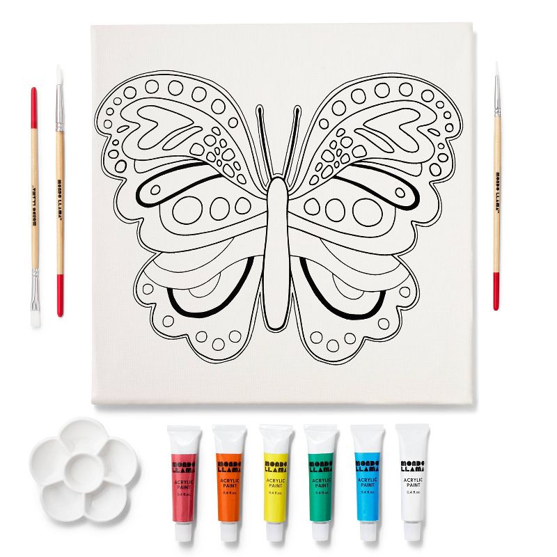 11"x11" Paint-Your-Own Canvas Kit Butterfly - Mondo Llama™