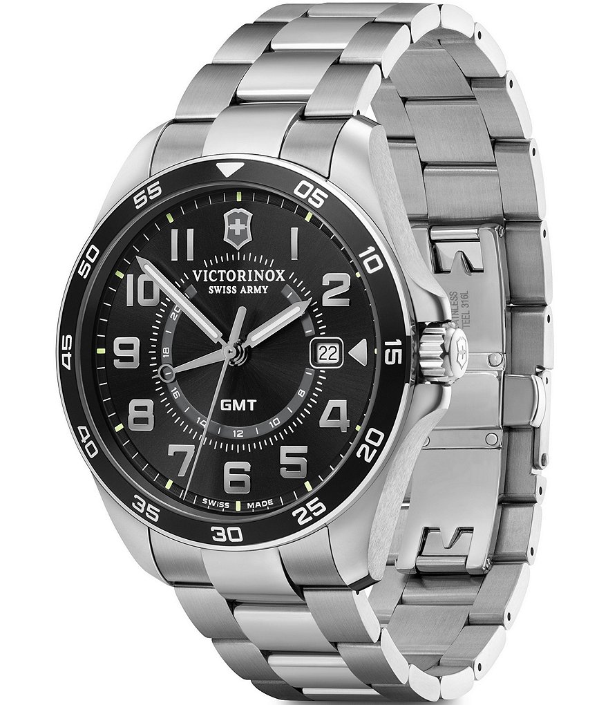 Victorinox Swiss Army FieldForce GMT Stainless Steel Bracelet Watch