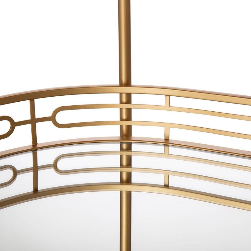 Deluxe Metal Oval Mirrored Bar Cart Gold - Glitzhome