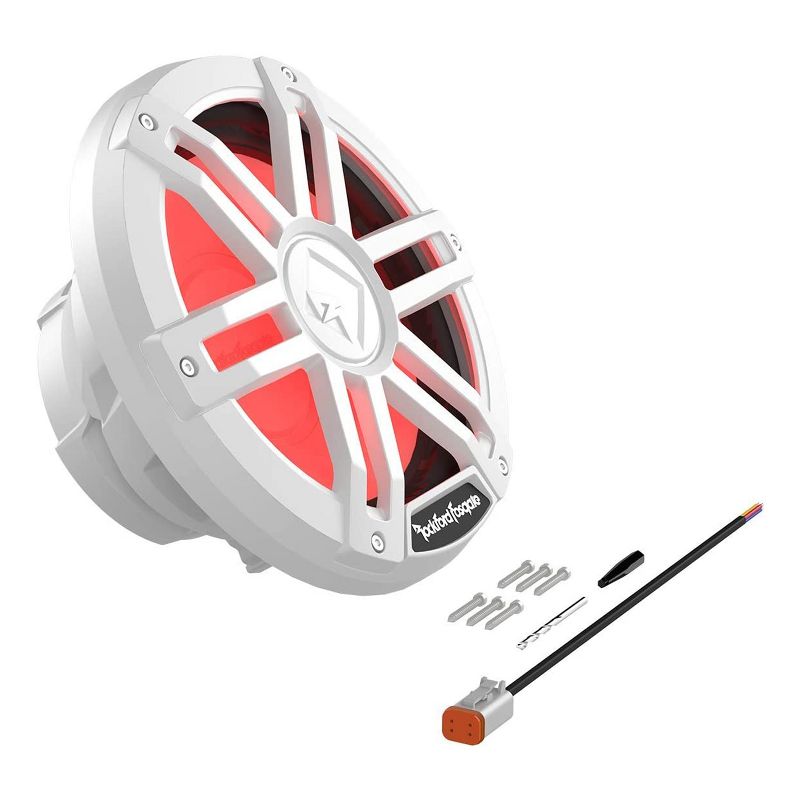 Rockford Fosgate M1D4-10 Weatherproof Color Optix DVC 4-Ohm Marine 10-Inch Subwoofer, White