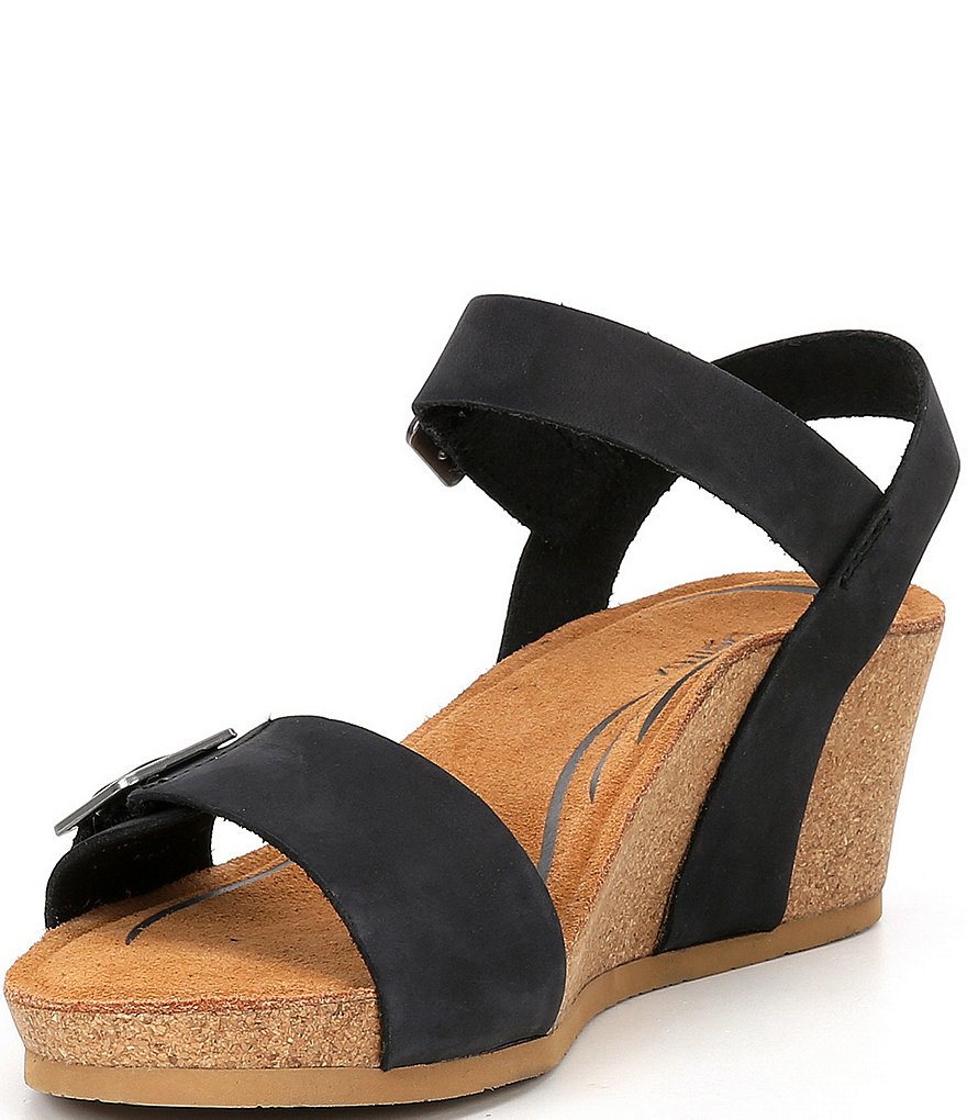 Aetrex Lexa Leather Wedge Sandals