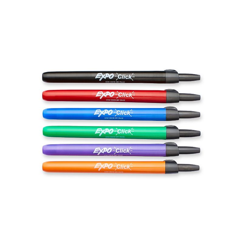 Expo 6pk Dry Erase Marker Click Fine Tip Multicolor