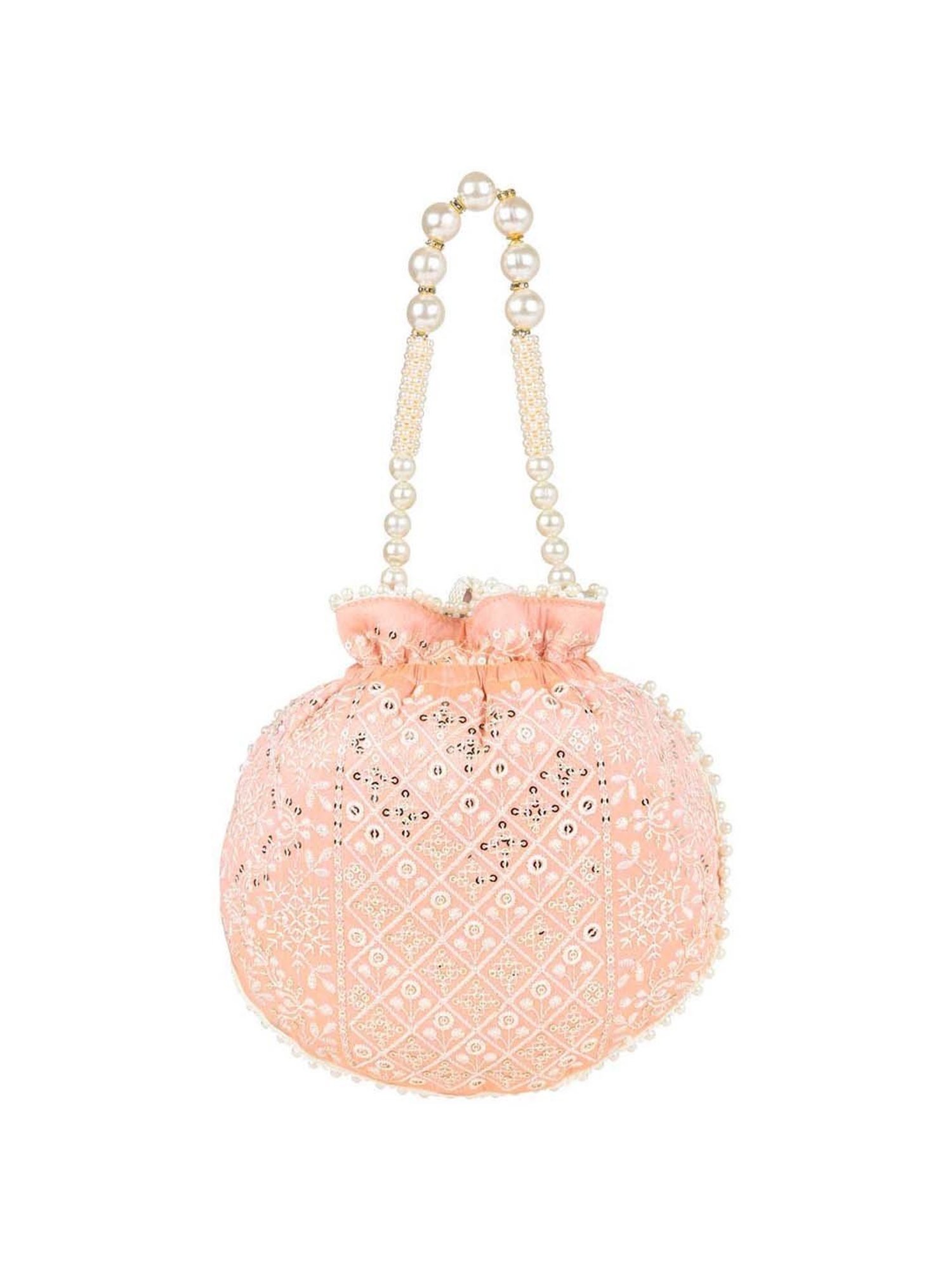 Rocia by Regal Peach Embellished Potli