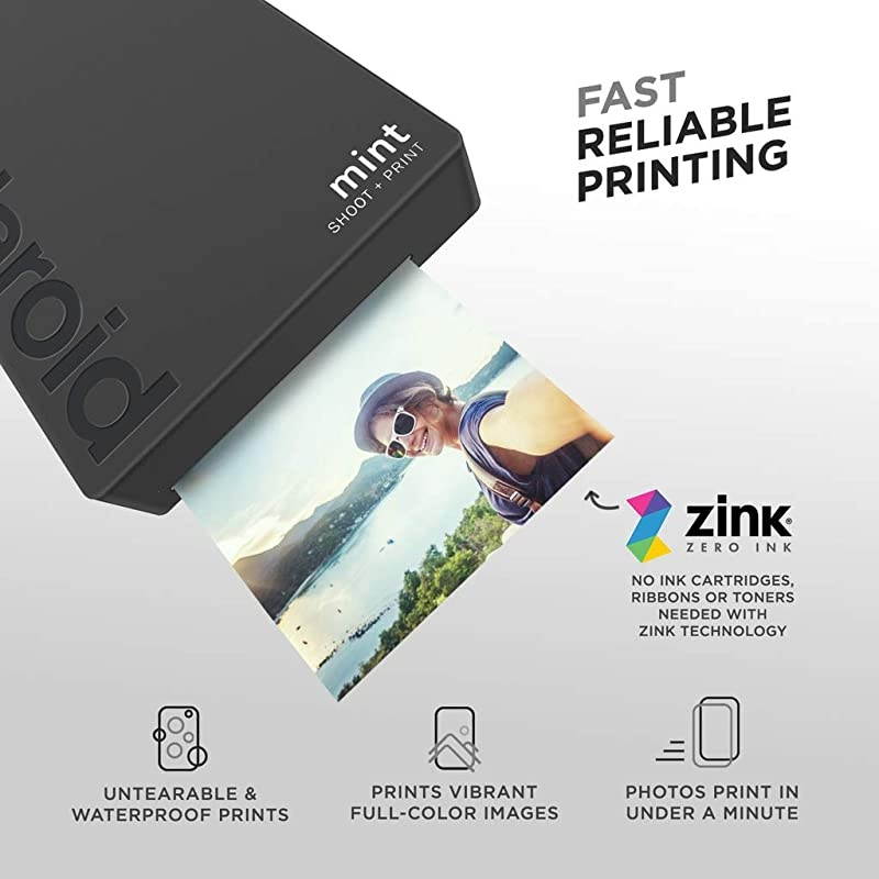 Polaroid Mint Instant Print Digital Camera (Black), Prints on  2x3 Sticky-Backed Photo Paper