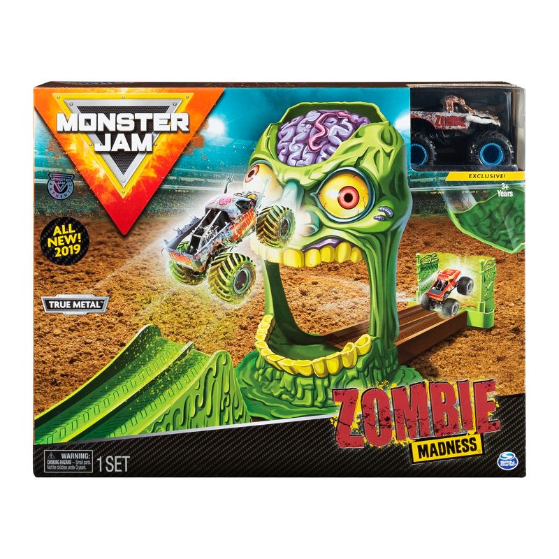 Monster Jam Official Zombie Madness Playset Featuring Exclusive Die-Cast Zombie Monster Truck