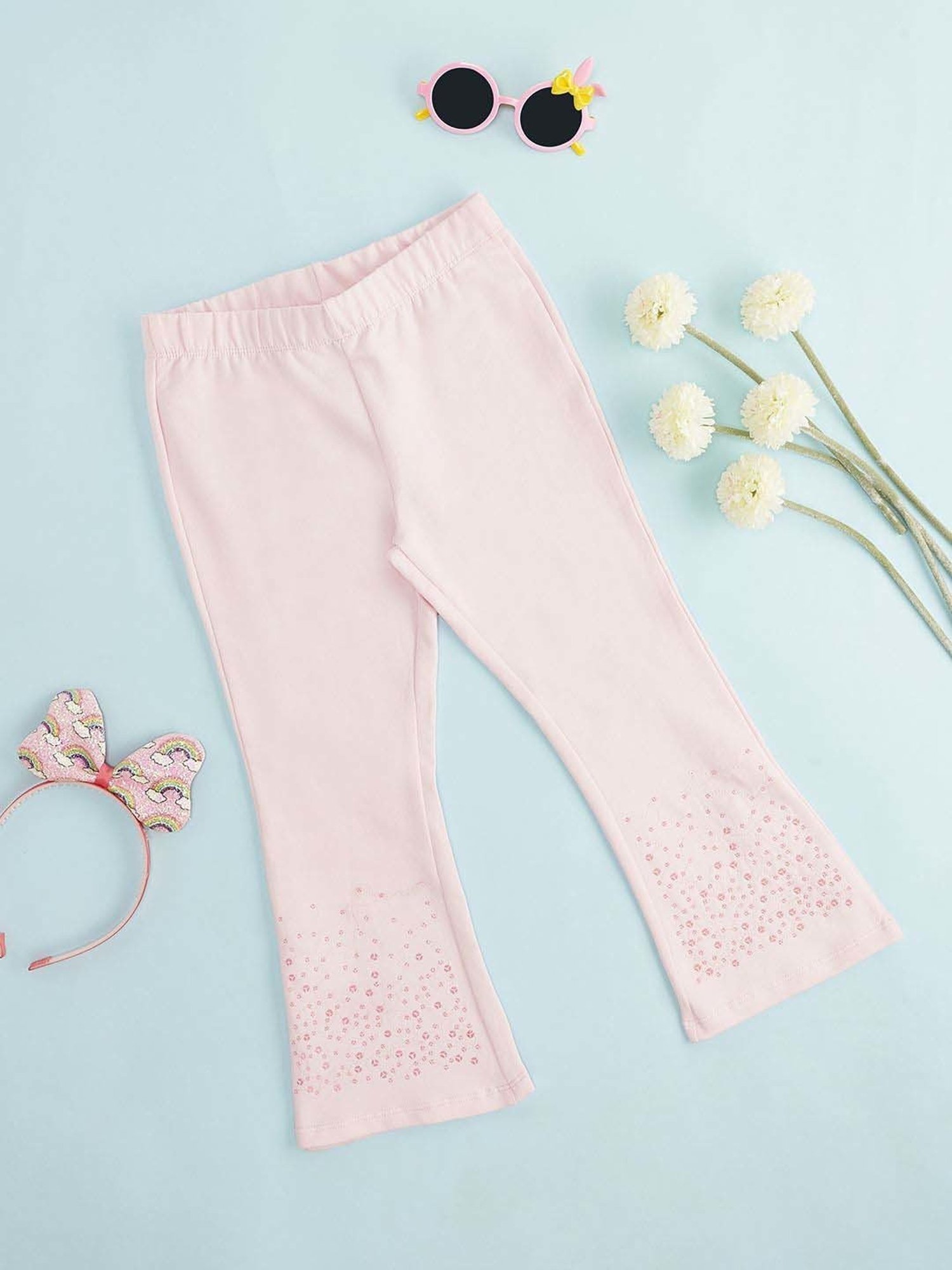 Jockey Kids White & Black Cotton Striped Leggings