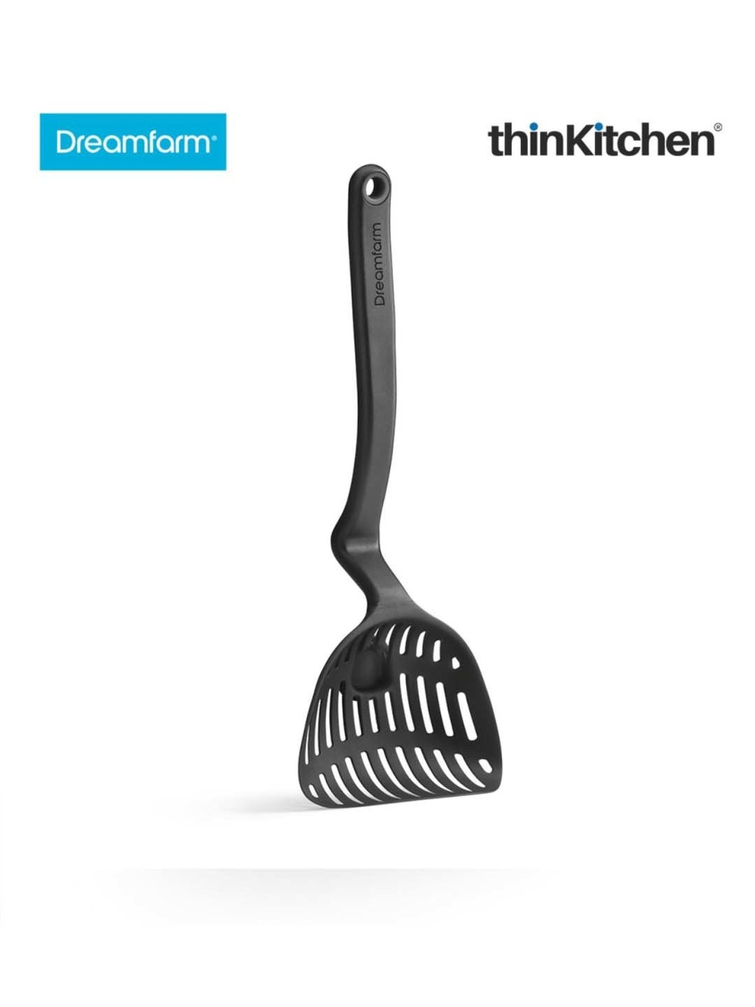 Dreamfarm Black Nylon Lestrain Drip-Catching Sit-Up Scoop Strainer