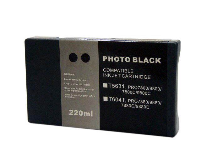 InkOwl&reg; - Compatible Ink Cartridge Replacement for EPSON Stylus Pro 7880, 9880 PHOTO BLACK (T6031) 220ml - USA-made ink