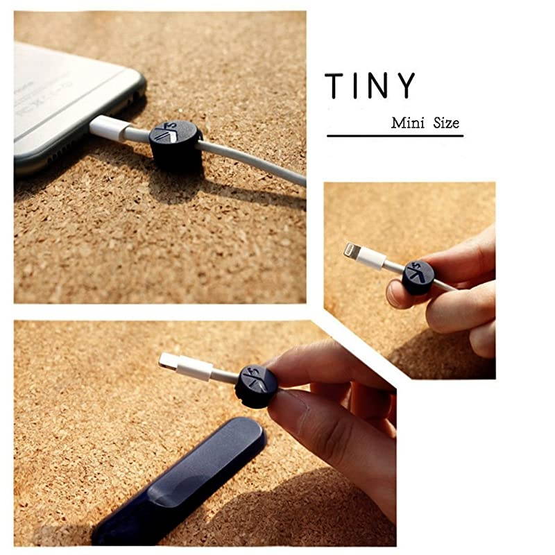 Dark Grey TedGem 2018 Upgraded Magnetic Clips Desktop Cord Management Multipurpose Organizer with 3 Buckles and 2 Bases for Cell Phone Cable