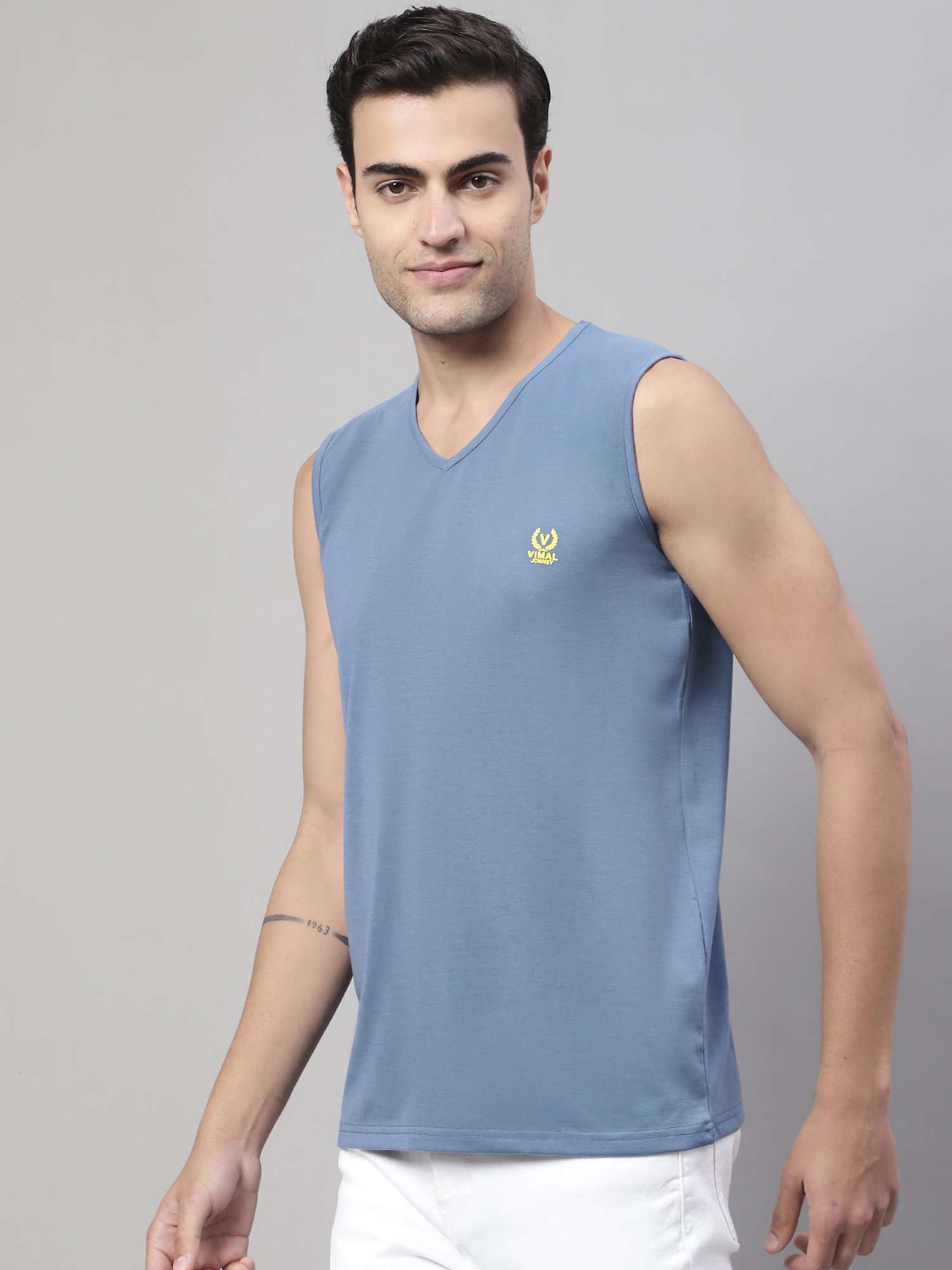 Vimal Jonney Multicolor Regular Fit Sleeveless Lounge T-Shirt - Pack of 3
