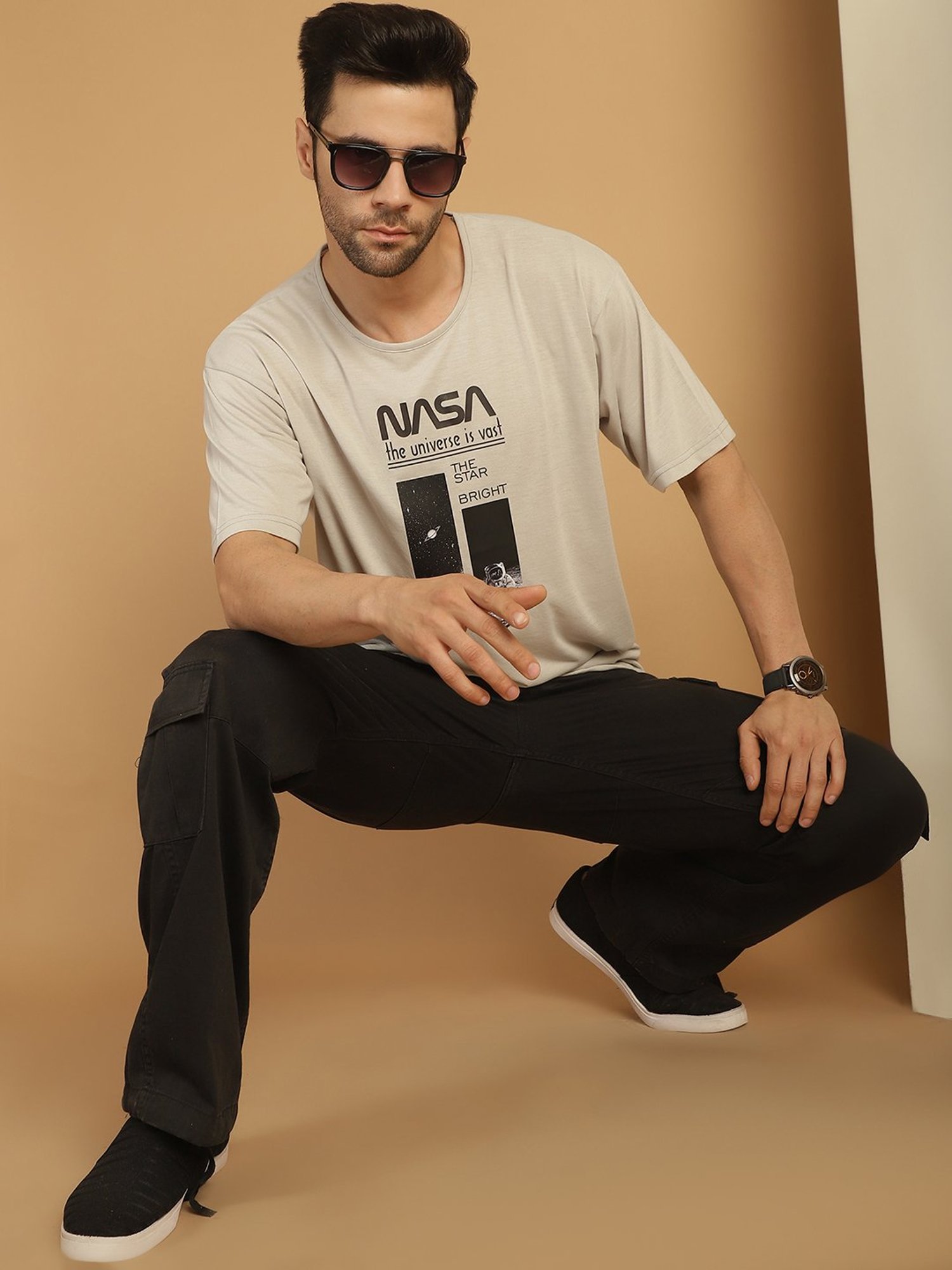 Vimal Jonney Multicolor Regular Fit Printed Crew T-Shirt - Pack of 3