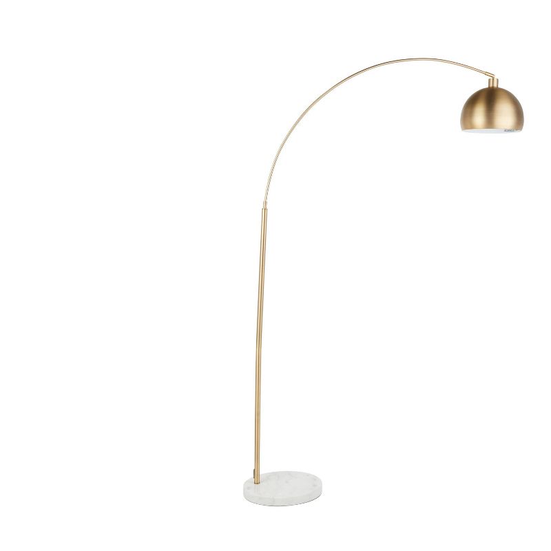 Marble and Metal March Contemporary Floor Lamp Gold (Includes LED Light Bulb) - LumiSource