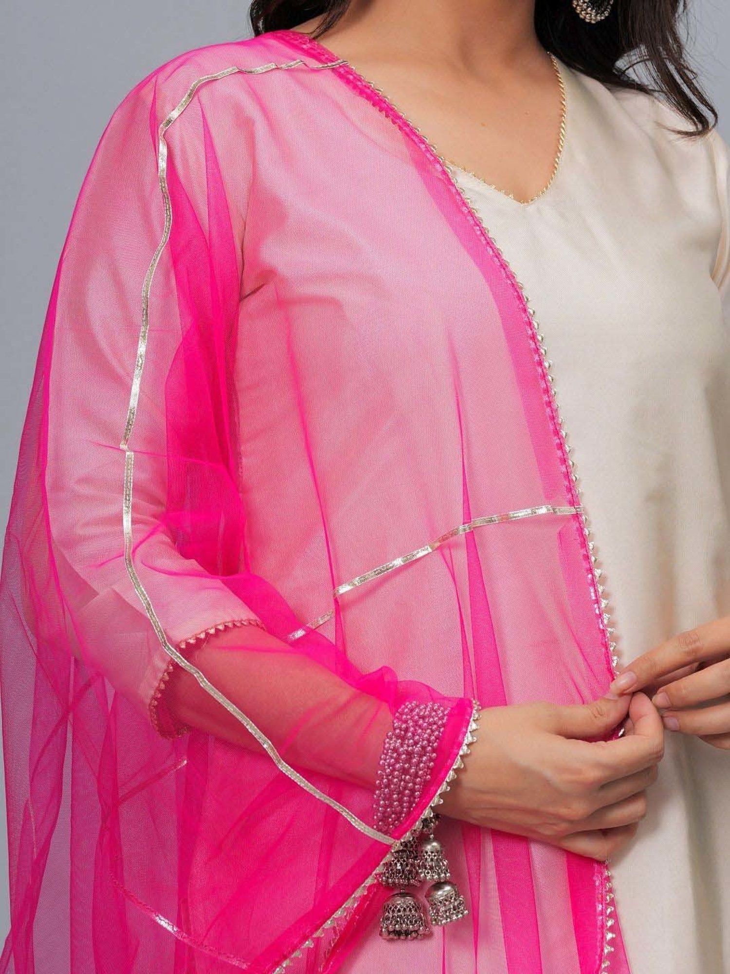 Stylum Pink Striped Dupatta