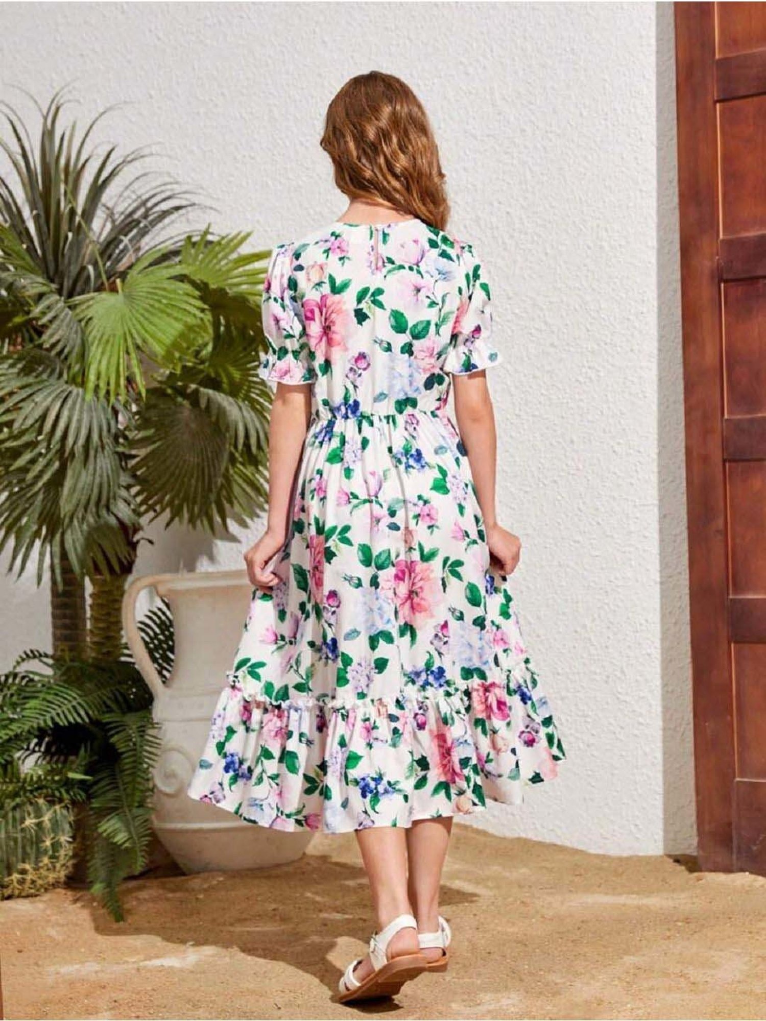 Bolly Lounge Girls Multicolor Floral Dress