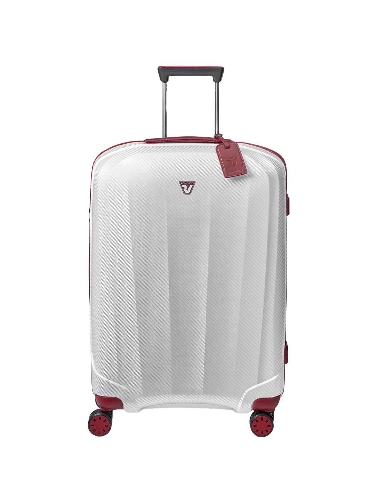 Roncato We Are Glam Rosso & Bianco Textured Hard Large Trolley Bag -30 cm