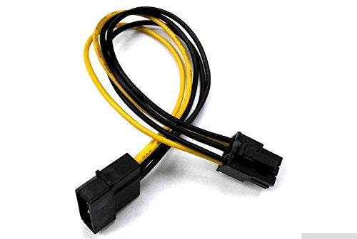 AYA 7" Molex to PCI Express 6-Pin Graphics Card Power Cable Converter