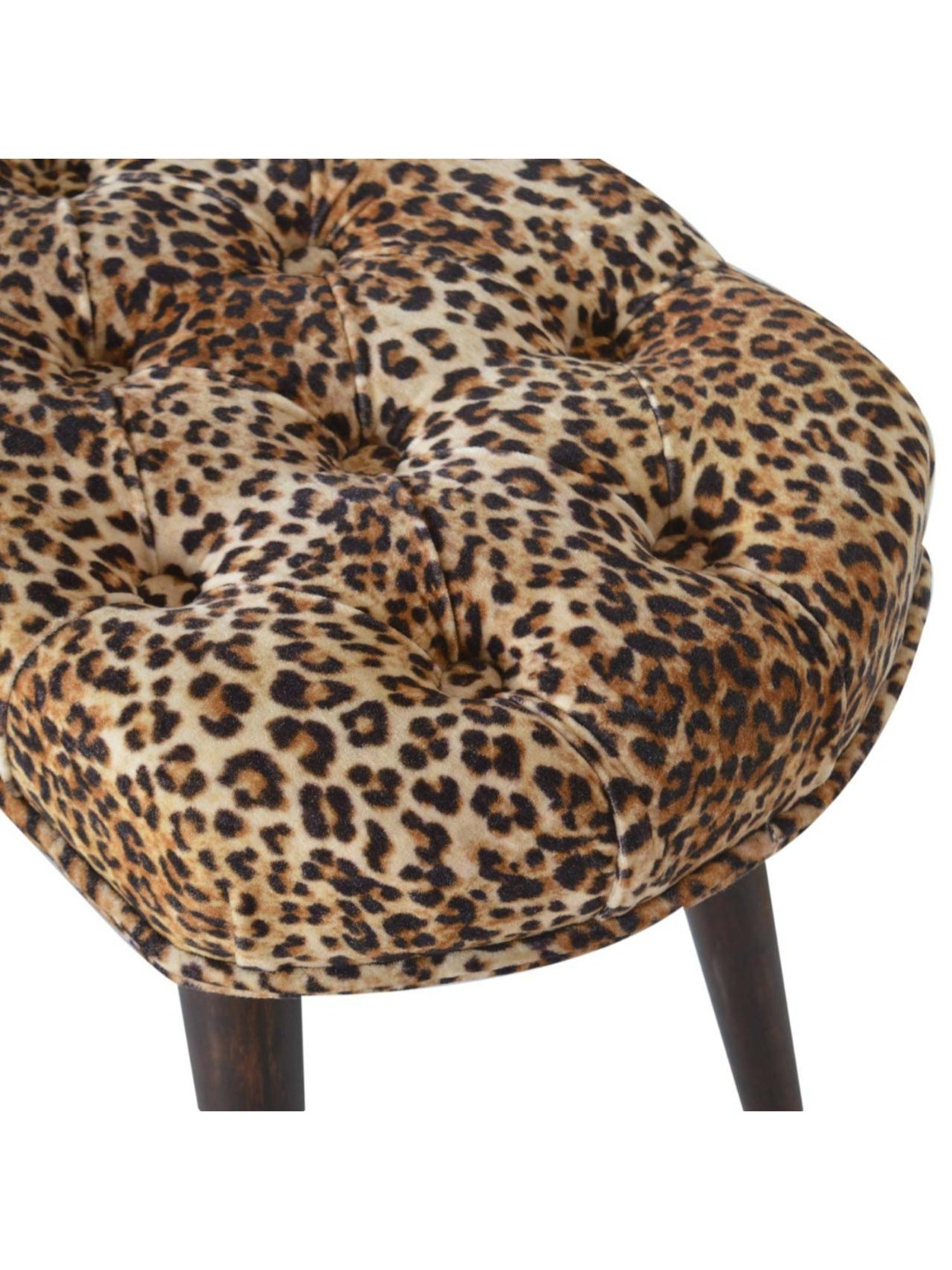 Artisan Furniture Brown Animal Print Print Deep Button Bench Brown Finish