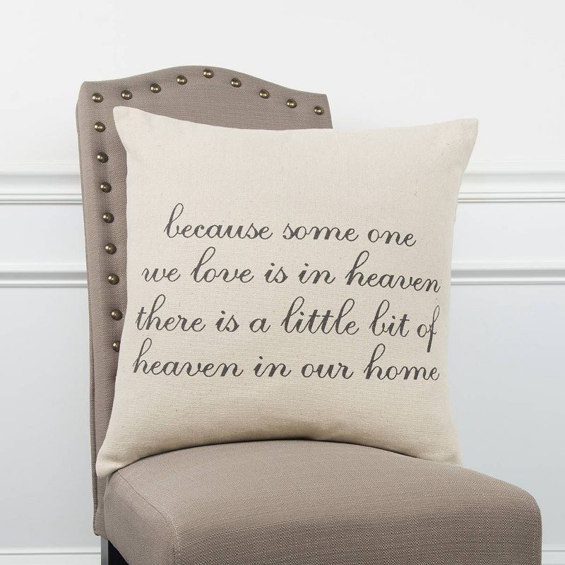 'Heaven in Our Home' Quote Poly Filled Square Pillow Neutral - Rizzy Home