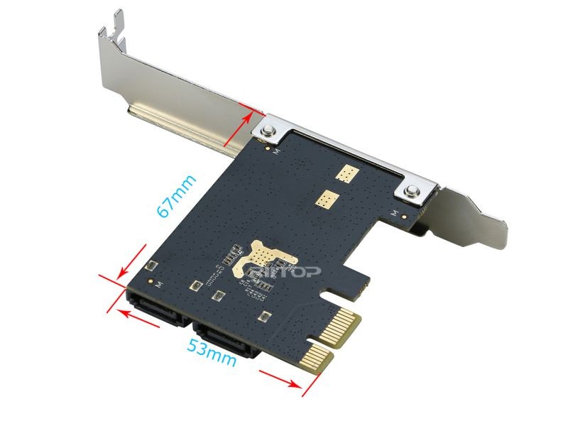 PCI Express SATA 3 Controller Card, RIITOP 2 Port SATA III 6Gbps PCI-e Internal Adapter Converter for Desktop PC Support SSD and HDD