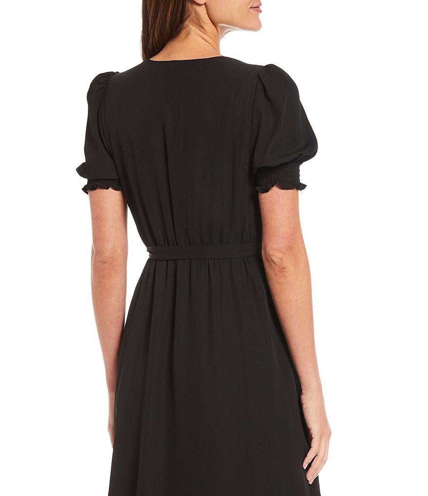Alex Marie Ashlyn Midi V-Neck Short Sleeve Wrap Dress