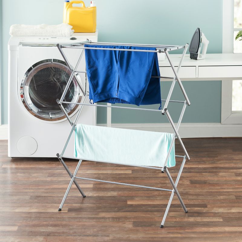 Sunbeam 3 Tier Rust-Proof Enamel Coated Steel Collapsible Clothes Drying Rack, Grey