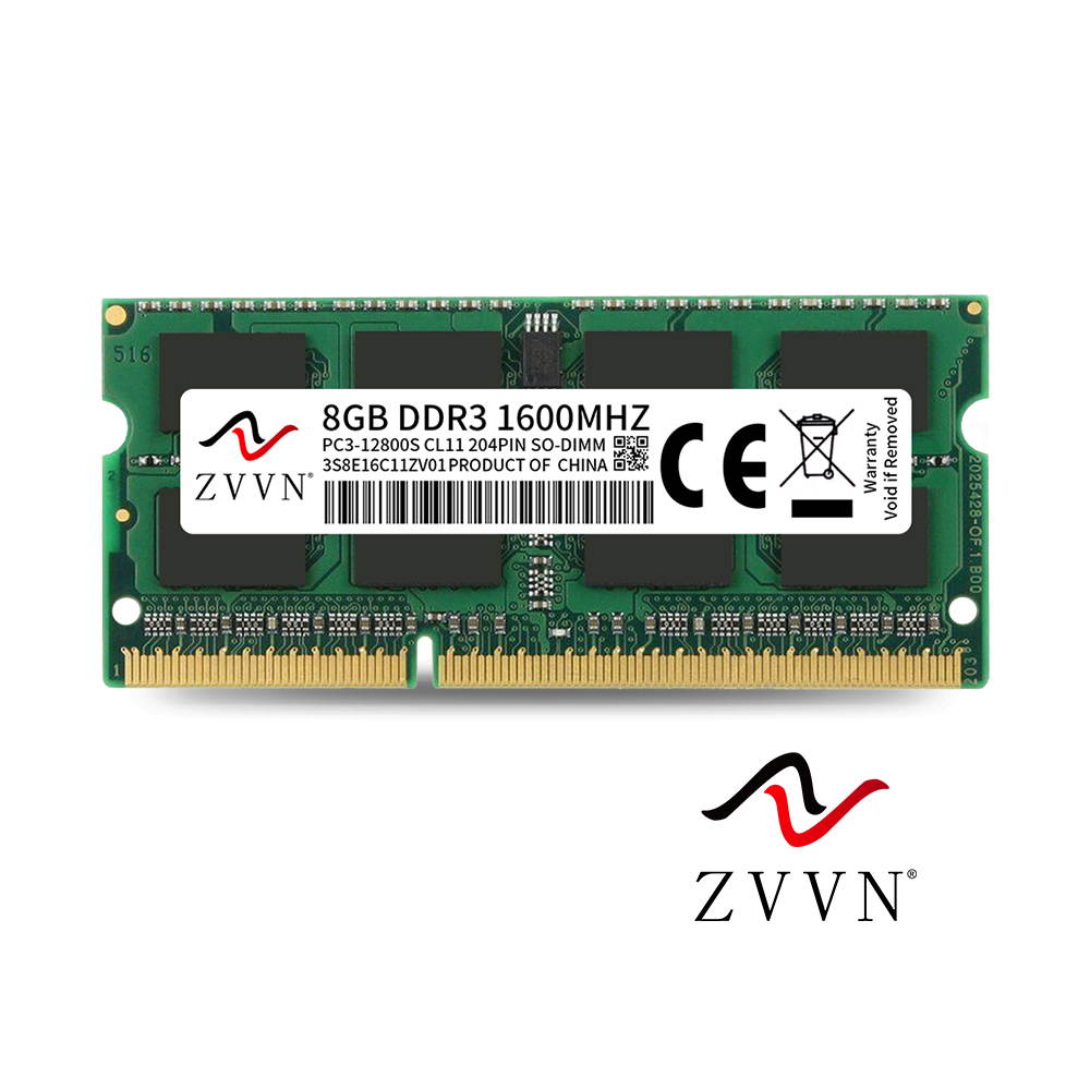 ZVVN 8GB DDR3 1600 (PC3 12800) 204-Pin 1.5V SO-DIMM RAM Laptop Notebook Memory Model 3S8E16C11ZV01