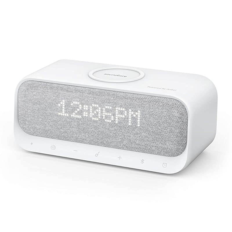 Soundcore Wakey Bluetooth Speakers Powered by  with Alarm Clock Stereo Sound FM Radio White Noise Qi Wireless Charger with 75W Charging for iPhone and 10W for Samsung AKA3300121