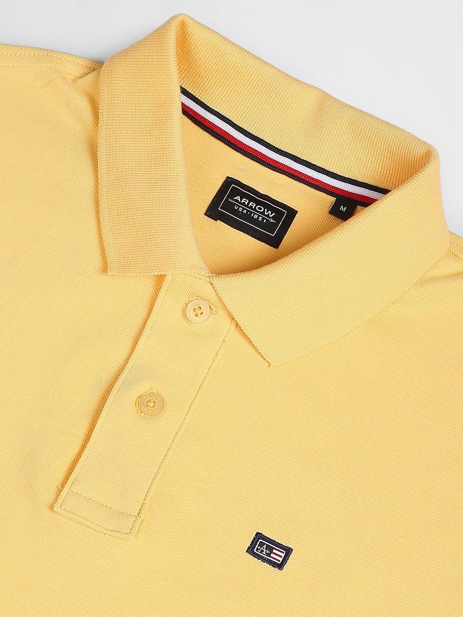 Arrow Sport Yellow Regular Fit Cotton Polo T-Shirt