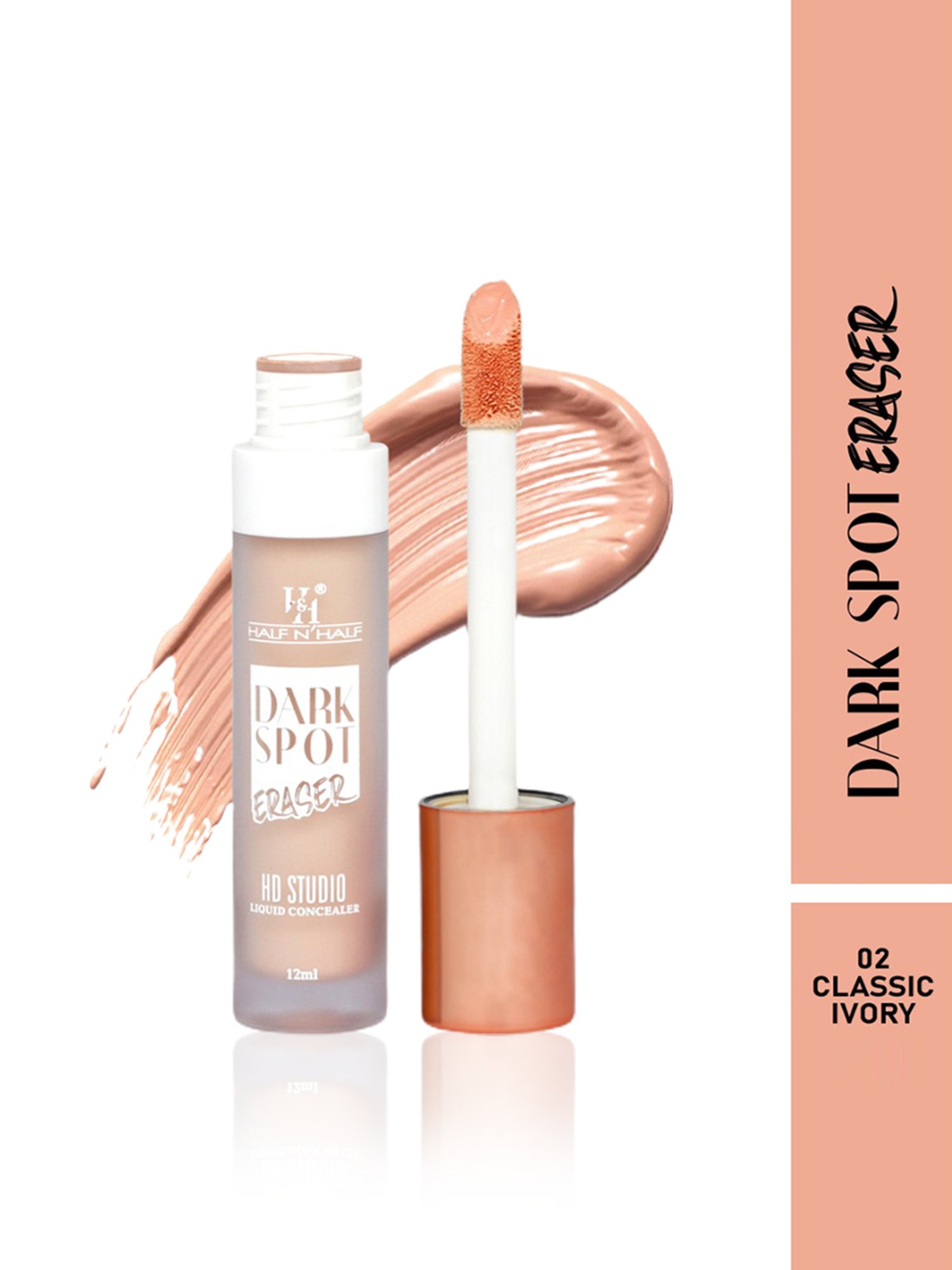 Half N Half Dark Spot Eraser HD Studio Liquid Concealer 02 Classic Ivory - 12 ml