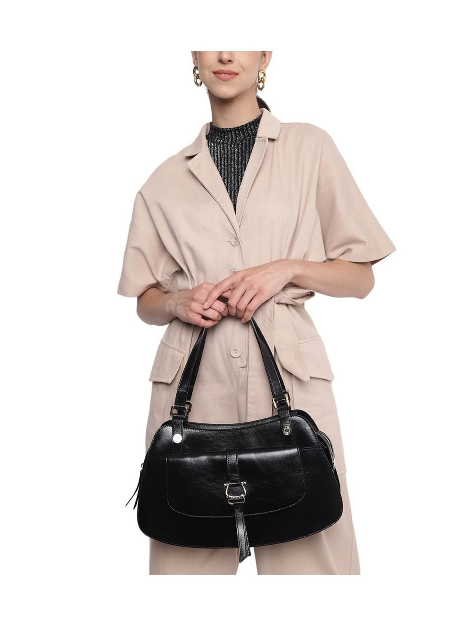 Pollini Black DAYTONA Large Hobo Bag