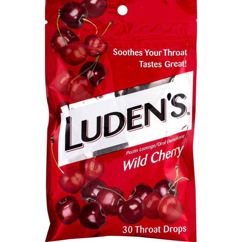 Luden's Soothing Throat Drops for Sore & Irritated Throats - Wild Cherry - 30ct