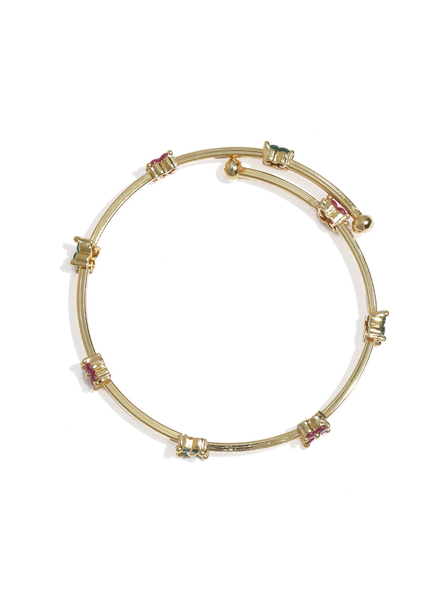 Zaveri Pearls Gold Tone Cubic Zirconia Contemporary Style Kada-ZPFK9435