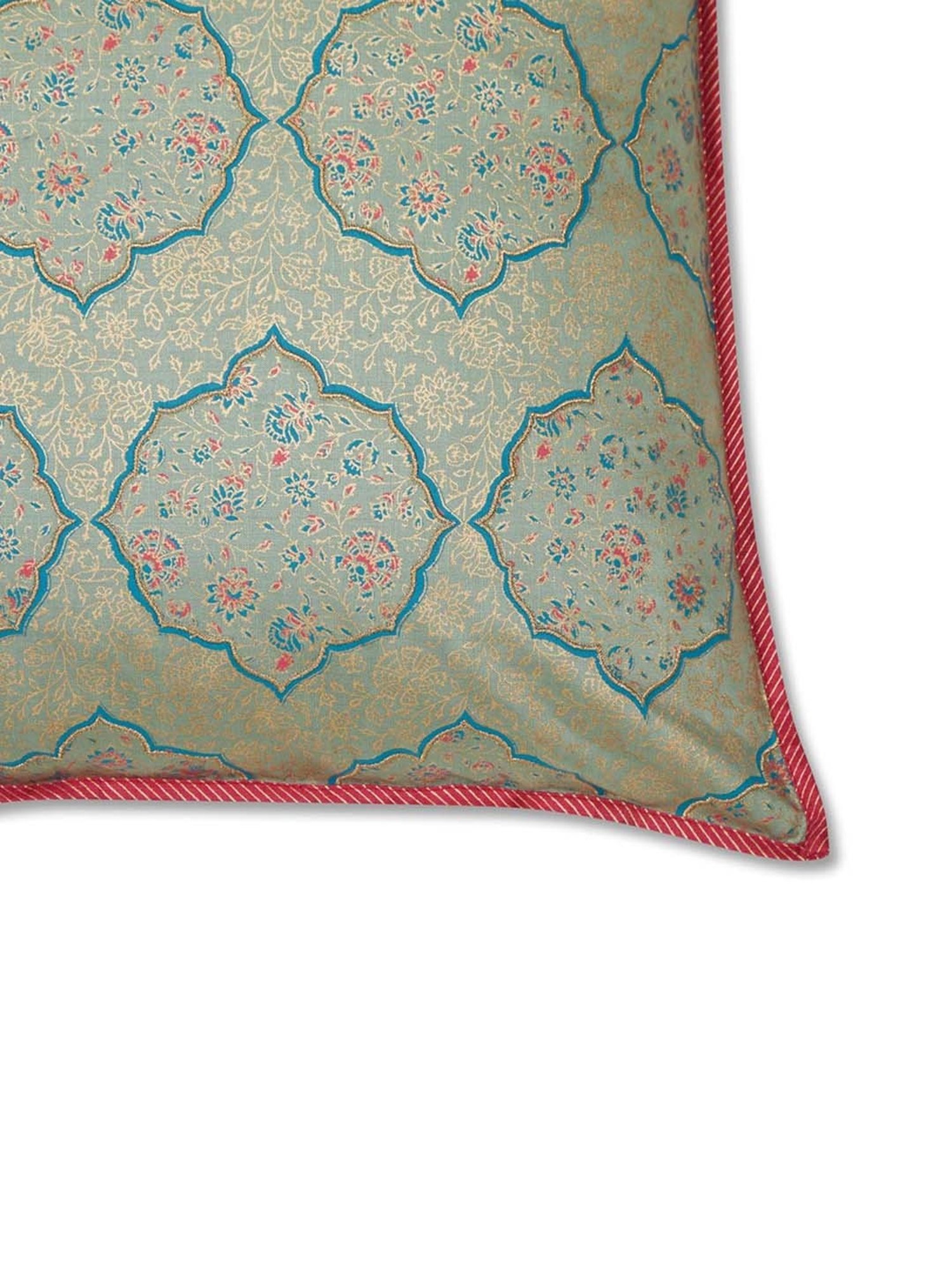 Fabindia Haveli Green Viscose Cushion Cover
