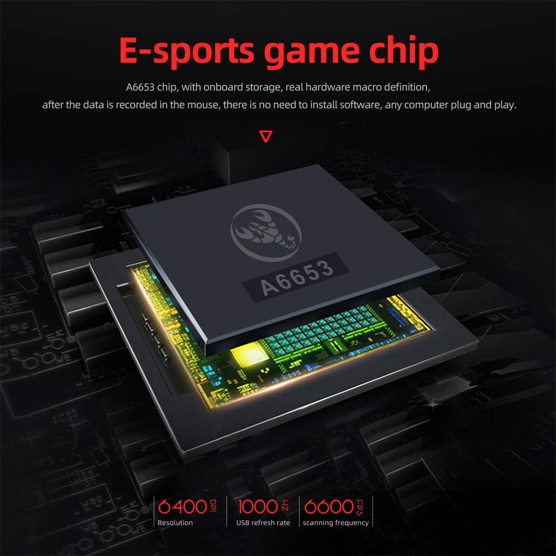 HXSJ J800 6400DPI 7 Keys Adjustable RGB Light Mechanical Gaming Mouse