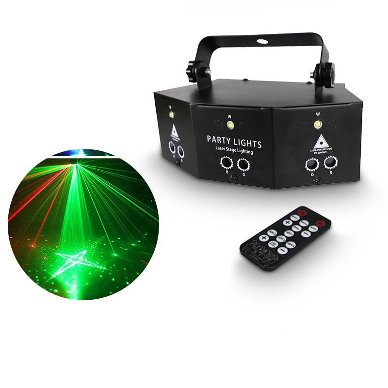 Laser LED Light Remote 9-EYE RGB DMX Projector Strobes DJ KTV Disco Stage Light 110V US Plug
