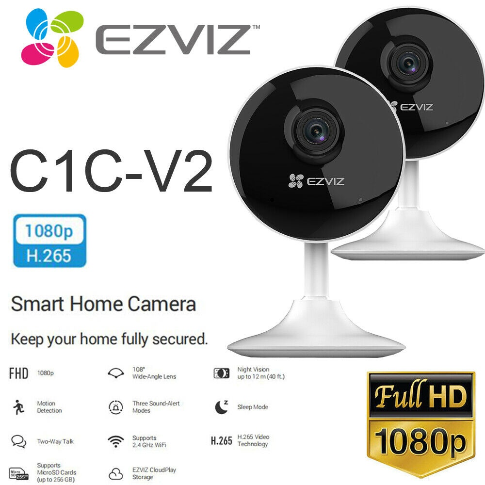2x Security Camera WIFI 1080P Night Vision 2-Way Audio C1C-V2 H.265