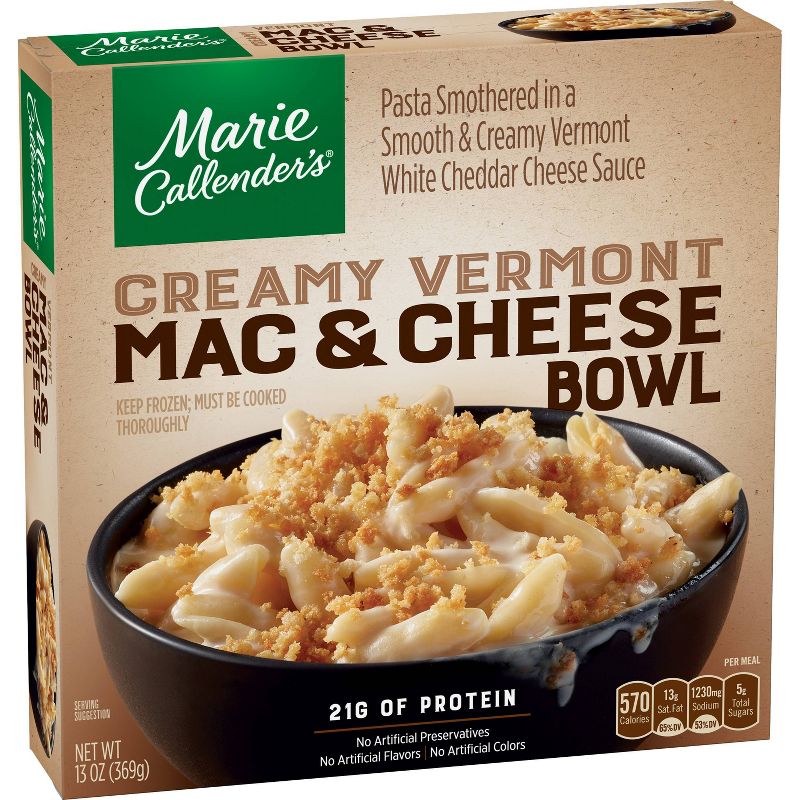 Marie Callender's Frozen Creamy Vermont Mac & Cheese Bowl -13oz