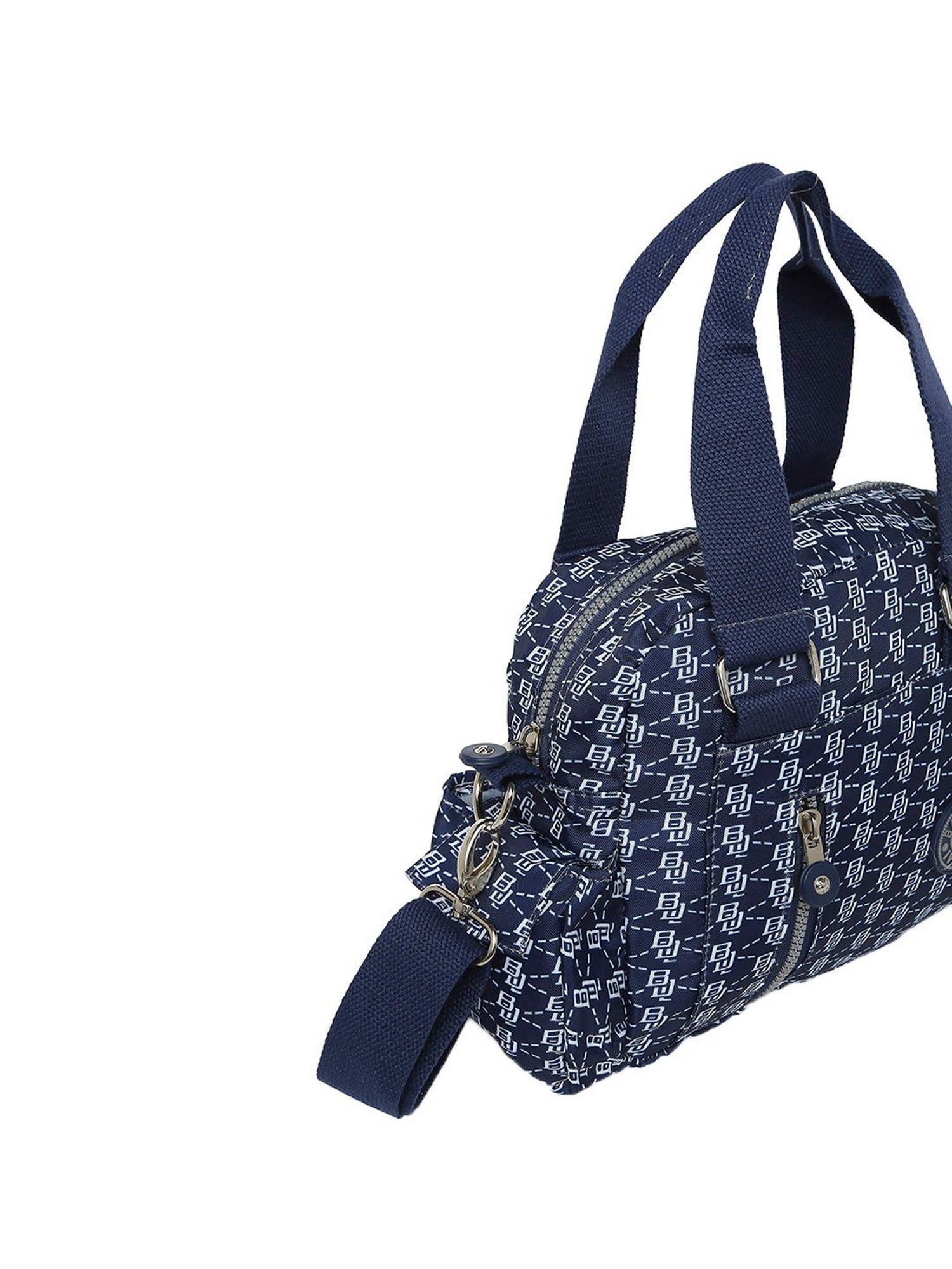 Baomi Blue Printed Medium Handbag