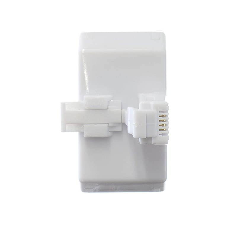 Telephone Splitter 2 Line Adapter 3Way Splitter Line 1 Line 2 and Twin Line Dual Line Separator 4 Conductor Connector 2 Phone Lines White 3 Pack