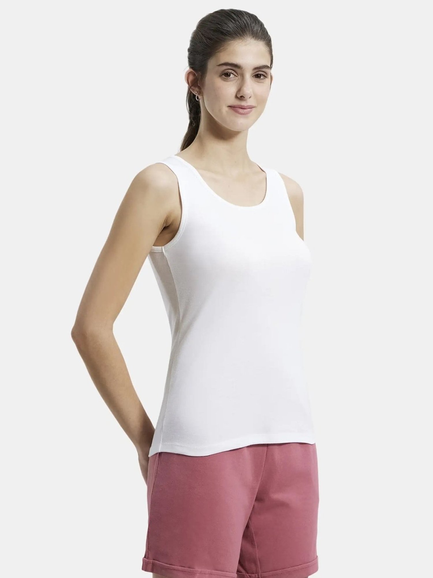 Jockey A113 Women's Super Combed Cotton Rib Fabric Slim Fit Solid Tank Top