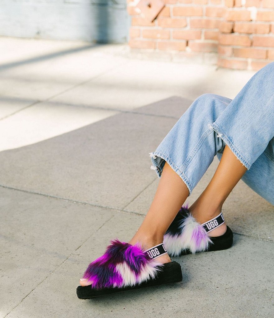 UGG&reg; Fluff Yeah Tie-Dye Faux Shearling Slides