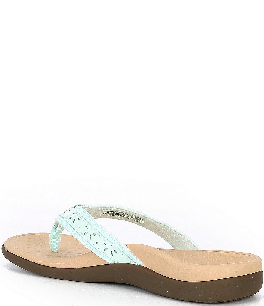 Vionic Casandra Perforated Leather Thong Sandals