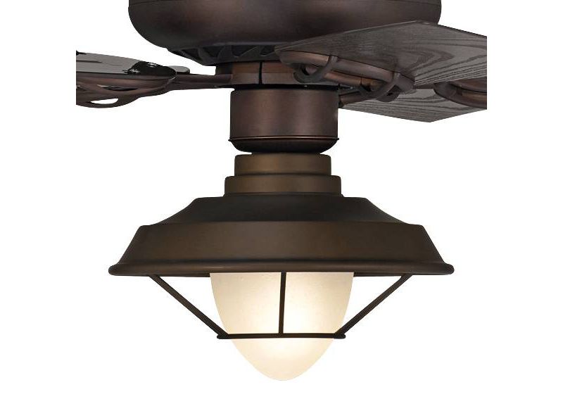 52" Casa Vieja Industrial Outdoor Ceiling Fan with Light LED Oil Rubbed Bronze Caged Glass Wet Rated for Patio Porch