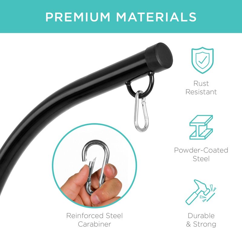 Best Choice Products Metal Hanging Hammock C-Stand for Chair, Porch Swing w/ Weather-Resistant Finish, Offset Base