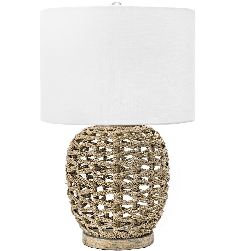 nuLOOM Bristol 24" Rattan Table Lamp Lighting - Tan 23.5" H x 15" W x 15" D