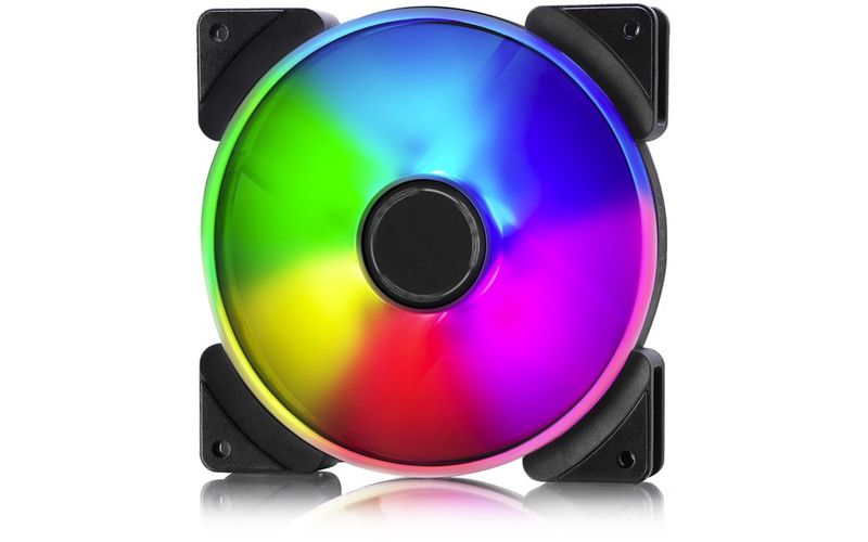 Fractal Design Prisma AL-14 Cooling Fan - 63.3 CFM - 19.4 dB(A) Noise - LLS Bearing - 3-pin - RGB LED - Rubber - 11.4 Year Life