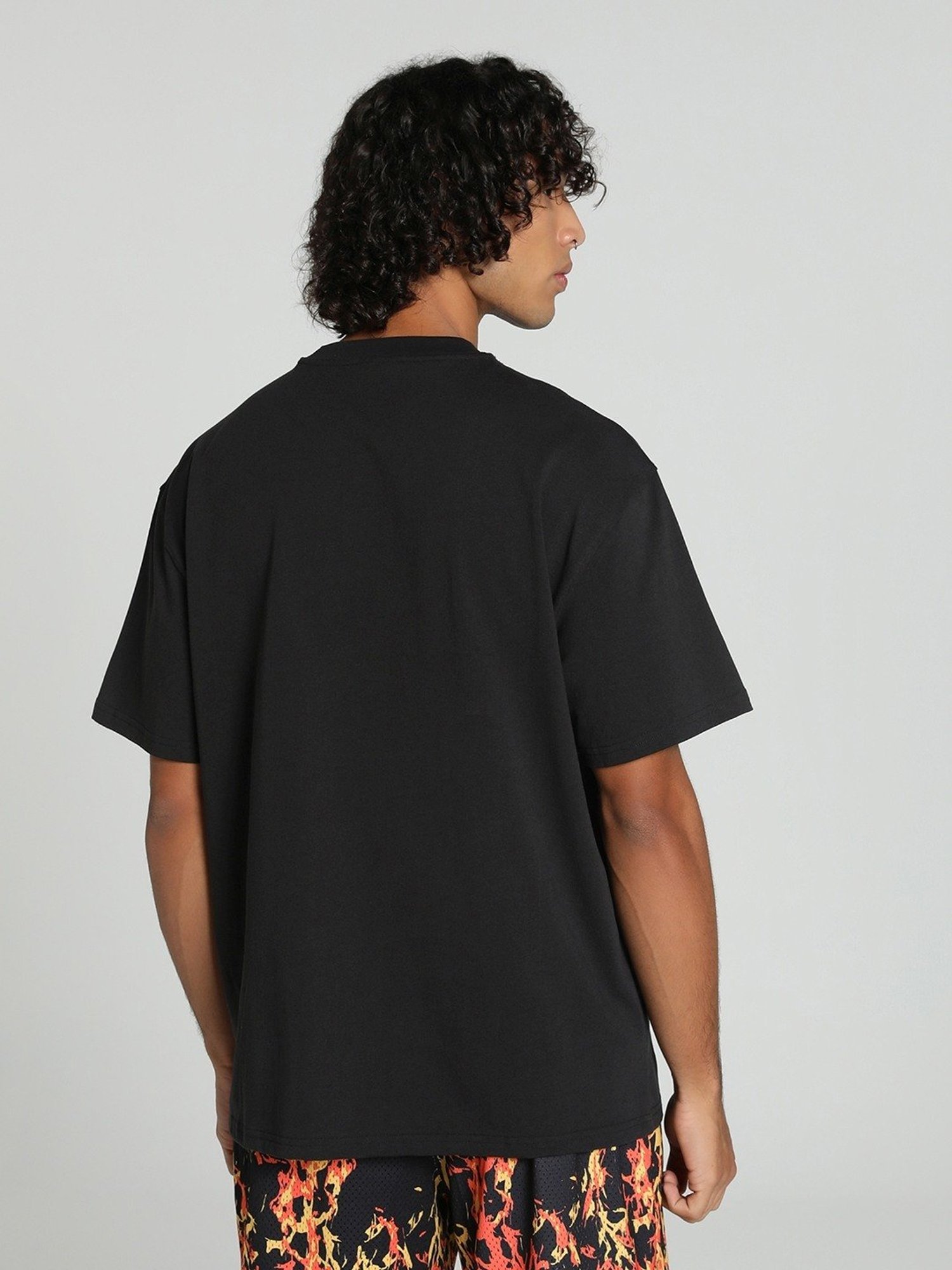 Puma The Joker Pack Black Cotton Regular Fit Printed Sports T-Shirt