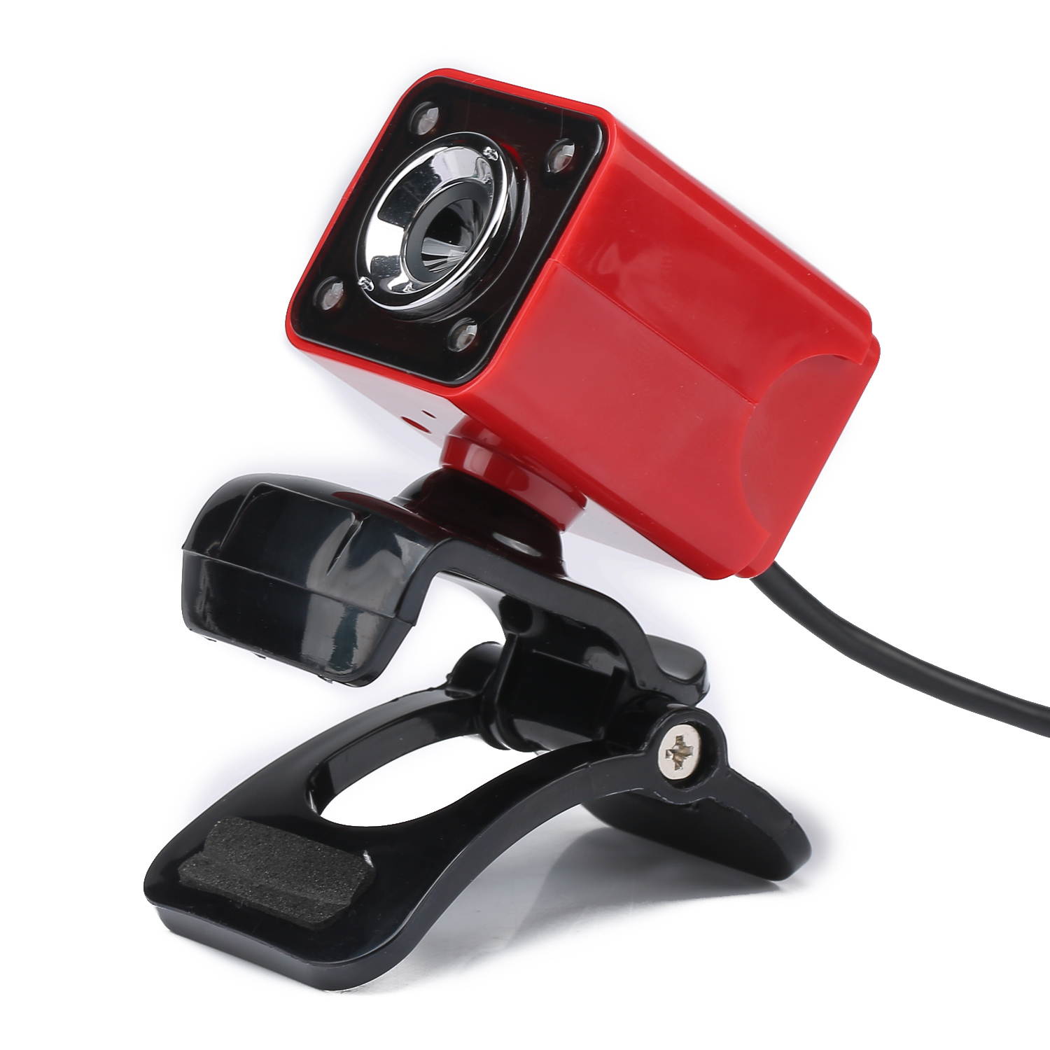 12.0M Pixels HD Night Vision Computer Camera with 10m Sound-absorbing Microphone, Webcam with 4 LED Lights, Can Rotate 360 Degrees Freely, Support Netmeeting, Live Broadcast and Skype etc. (Black)